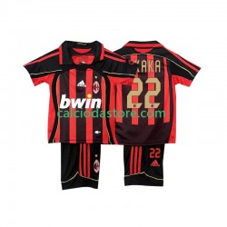 Maglia AC Milan KAKA 22 Retro Gara Home Completo Bambino 2-13 Anni 2006-2007 MC