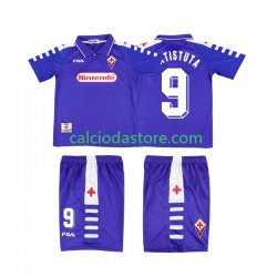 Maglia ACF Fiorentina BATISTUTA 9 Retro Gara Home Completo Bambino 2-13 Anni 1998 1999 MC