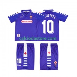 Maglia ACF Fiorentina RUICOSTA 10 Retro Gara Home Completo Bambino 2-13 Anni 1998 1999 MC