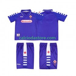 Maglia ACF Fiorentina Retro Gara Home Completo Bambino 2-13 Anni 1998 1999 MC