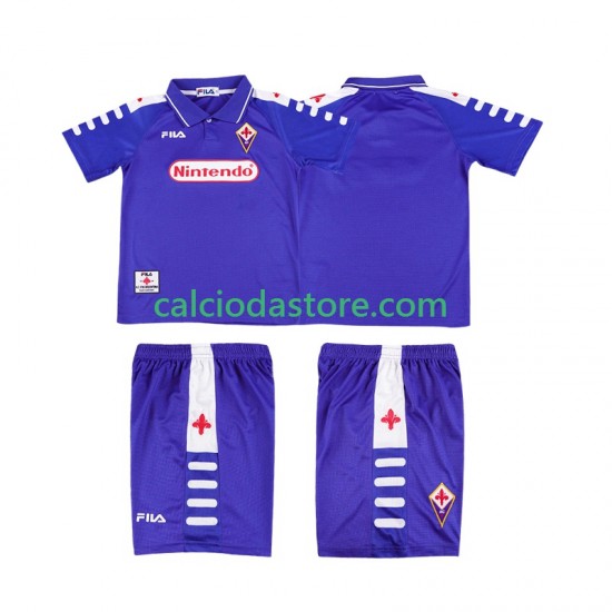 Maglia ACF Fiorentina Retro Gara Home Completo Bambino 2-13 Anni 1998 1999 MC Maglia ACF Fiorentina Retro Gara Home Completo Bambino 2-13 Anni 1998 1999 MC