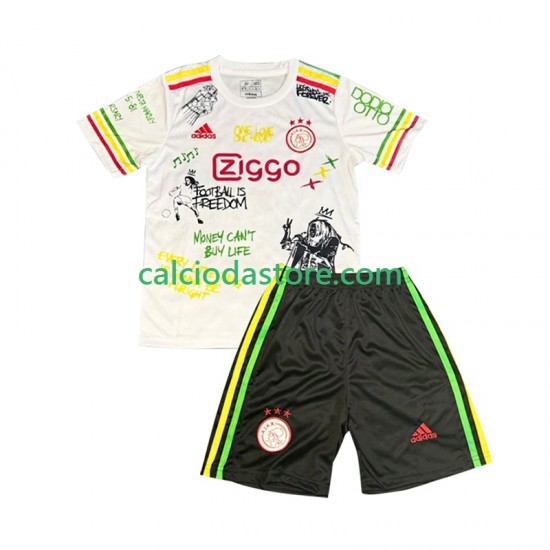 Maglia AFC Ajax Bob Marley Special Gara Home Completo Bambino 2-13 Anni 2025-2026 MC Maglia AFC Ajax Bob Marley Special Gara Home Completo Bambino 2-13 Anni 2025-2026 MC
