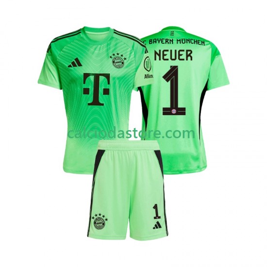 Maglia Portiere FC Bayern München Manuel Neuer 1 Gara Home Completo Bambino 2-13 Anni 2025-2026 MC Maglia Portiere FC Bayern München Manuel Neuer 1 Gara Home Completo Bambino 2-13 Anni 2025-2026 MC