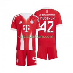 Maglia FC Bayern München Jamal Musiala 42 Gara Home Completo Bambino 2-13 Anni 2025-2026 MC