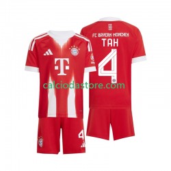 Maglia FC Bayern München Jonathan Tah 4 Gara Home Completo Bambino 2-13 Anni 2025-2026 MC
