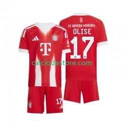 Maglia FC Bayern München Michael Olise 17 Gara Home Completo Bambino 2-13 Anni 2025-2026 MC