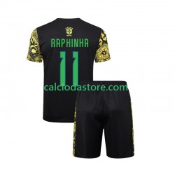 Maglia Brasile RAPHINHA 11 Jesus Gara Home Completo Bambino 2-13 Anni 2024 MC