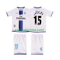 Maglia Chelsea DROGBA 15 2003 Retro Gara Away Completo Bambino 2-13 Anni MC