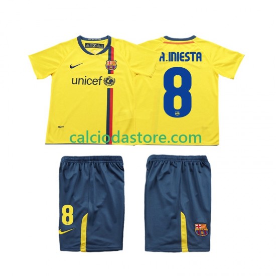 Maglia FC Barcelona A INIESTA 8 2009 Retro Gara Away Completo Bambino 2-13 Anni 2008 MC Maglia FC Barcelona A INIESTA 8 2009 Retro Gara Away Completo Bambino 2-13 Anni 2008 MC