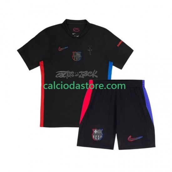Maglia FC Barcelona TRAVIS SCOTT Gara Away Completo Bambino 2-13 Anni 2024-2025 MC Maglia FC Barcelona TRAVIS SCOTT Gara Away Completo Bambino 2-13 Anni 2024-2025 MC
