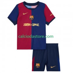 Maglia FC Barcelona TRAVIS SCOTT Gara Home Completo Bambino 2-13 Anni 2024-2025 MC