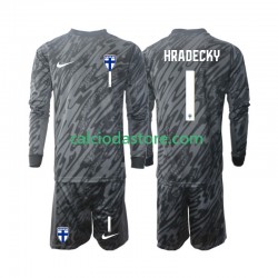 Maglia Portiere Finlandia HRADECKY 1 Gara Home Completo Bambino 2-13 Anni 2024 ML