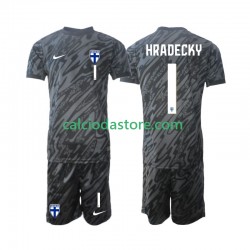 Maglia Portiere Finlandia HRADECKY 1 Gara Home Completo Bambino 2-13 Anni 2024 MC