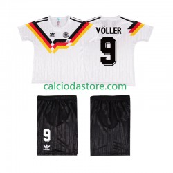 Maglia Germania VOLLER 9 1990 Retro Gara Home Completo Bambino 2-13 Anni MC