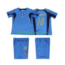 Maglia Italia TOTTI 10 Retro Gara Home Completo Bambino 2-13 Anni 2006 MC
