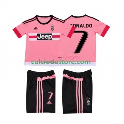 Maglia Juventus Cristiano RONALDO 7 2015 2016 Retro Gara Away Completo Bambino 2-13 Anni MC