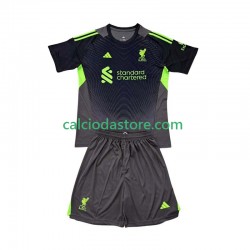 Maglia Portiere Liverpool Gara Home Completo Bambino 2-13 Anni 2025-2026 MC
