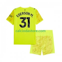 Maglia Portiere Manchester City Ederson Moraes 31 Gara Terza Completo Bambino 2-13 Anni 2025-2026 MC