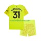 Maglia Portiere Manchester City Ederson Moraes 31 Gara Terza Completo Bambino 2-13 Anni 2025-2026 MC Maglia Portiere Manchester City Ederson Moraes 31 Gara Terza Completo Bambino 2-13 Anni 2025-2026 MC