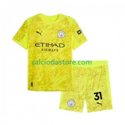 Maglia Portiere Manchester City Ederson Moraes 31 Gara Terza Completo Bambino 2-13 Anni 2025-2026 MC