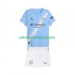 Maglia Manchester City Gara Home Completo Bambino 2-13 Anni 2025-2026 MC