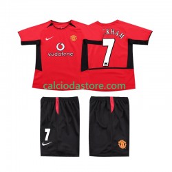 Maglia Manchester United BECKHAM 7 Retro Gara Home Completo Bambino 2-13 Anni 2004 2002 MC