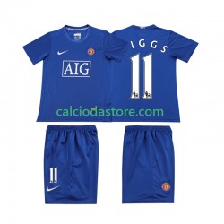 Maglia Manchester United GIGGS 11 Retro Gara Away Completo Bambino 2-13 Anni 2008 MC