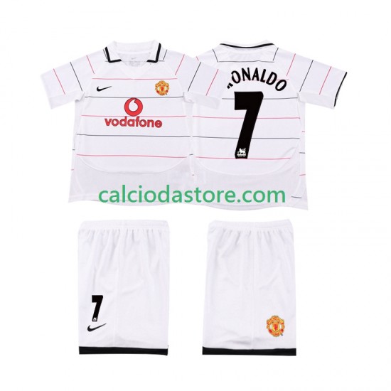 Maglia Manchester United Cristiano Ronaldo 7 2003 2005 Retro Gara Home Completo Bambino 2-13 Anni MC Maglia Manchester United Cristiano Ronaldo 7 2003 2005 Retro Gara Home Completo Bambino 2-13 Anni MC