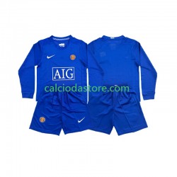 Maglia Manchester United Retro Gara Away Completo Bambino 2-13 Anni 2008 ML