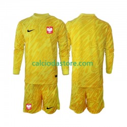 Maglia Portiere Polonia Gara Home Completo Bambino 2-13 Anni 2024 ML