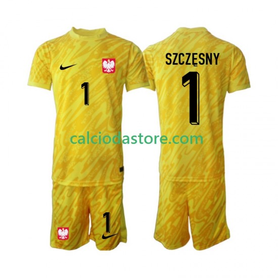 Maglia Portiere Polonia Szczesny 1 Gara Home Completo Bambino 2-13 Anni 2024 MC Maglia Portiere Polonia Szczesny 1 Gara Home Completo Bambino 2-13 Anni 2024 MC