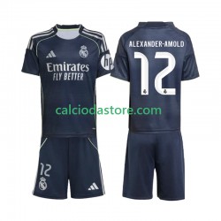 Maglia Real Madrid Alexander-Arnold 12 Gara Away Completo Bambino 2-13 Anni 2025-2026 MC