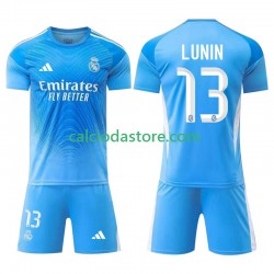 Maglia Portiere Real Madrid Andriy Lunin 13 Gara Home Completo Bambino 2-13 Anni 2025-2026 MC
