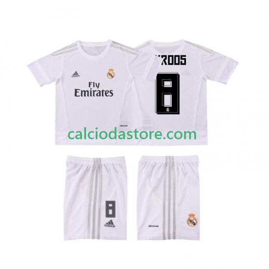 Maglia Real Madrid KROOS 8 2015 2016 Retro Gara Home Completo Bambino 2-13 Anni MC Maglia Real Madrid KROOS 8 2015 2016 Retro Gara Home Completo Bambino 2-13 Anni MC