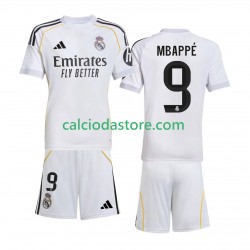 Maglia Real Madrid Mbappé Kylian 9 Gara Home Completo Bambino 2-13 Anni 2025-2026 MC