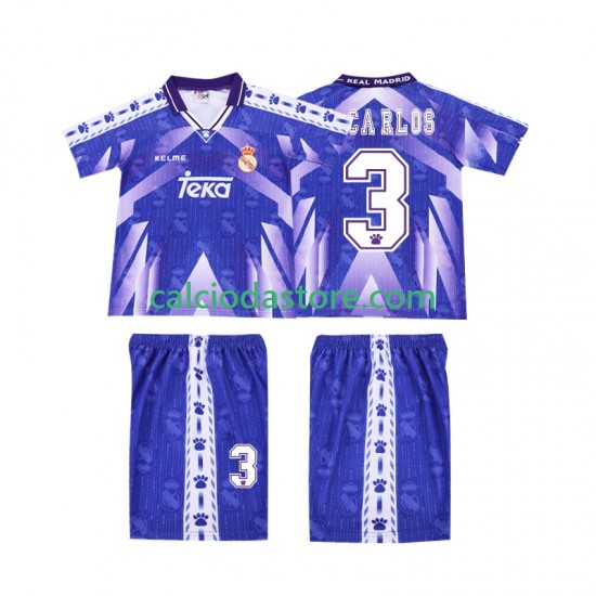 Maglia Real Madrid R CARLOS 3 1996-1997 Retro Gara Away Completo Bambino 2-13 Anni MC Maglia Real Madrid R CARLOS 3 1996-1997 Retro Gara Away Completo Bambino 2-13 Anni MC