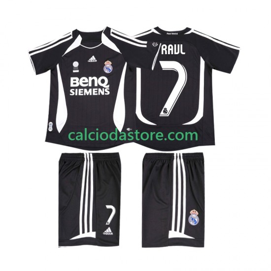 Maglia Real Madrid RAUL 7 2007 Retro Gara Away Completo Bambino 2-13 Anni 2006 MC Maglia Real Madrid RAUL 7 2007 Retro Gara Away Completo Bambino 2-13 Anni 2006 MC