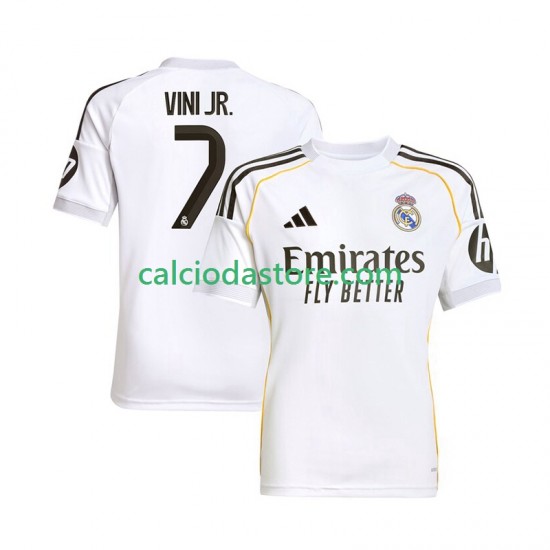 Maglia Real Madrid Vinicius Junior 7 Gara Home Uomo 2025-2026 MC Maglia Real Madrid Vinicius Junior 7 Gara Home Uomo 2025-2026 MC
