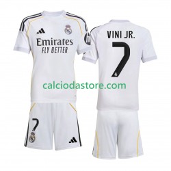 Maglia Real Madrid Vinicius Junior 7 Gara Home Completo Bambino 2-13 Anni 2025-2026 MC