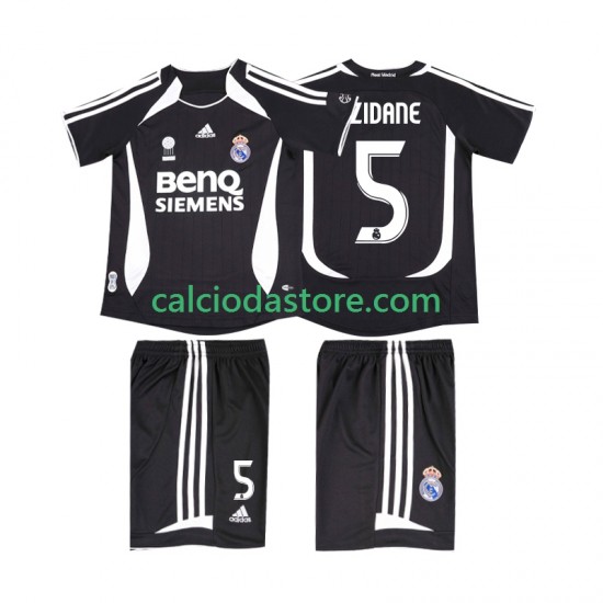 Maglia Real Madrid ZIDANE 5 2007 Retro Gara Away Completo Bambino 2-13 Anni 2006 MC Maglia Real Madrid ZIDANE 5 2007 Retro Gara Away Completo Bambino 2-13 Anni 2006 MC