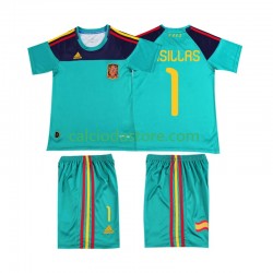 Maglia Spagna Casillas 1 Retro Gara Home Completo Bambino 2-13 Anni 2010 MC