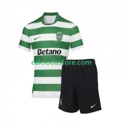 Maglia Sporting CP Gara Home Completo Bambino 2-13 Anni 2025-2026 MC