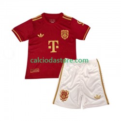 Maglia FC Bayern München 125th Anniversary Red Gara Home Completo Bambino 2-13 Anni 2024-2025 MC