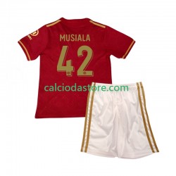 Maglia FC Bayern München Jamal Musiala 42 125th Anniversary Red Gara Home Completo Bambino 2-13 Anni 2024-2025 MC