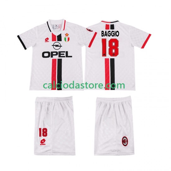 Maglia AC Milan BAGGIO 18 1996 1997 Retro Gara Away Completo Bambino 2-13 Anni MC Maglia AC Milan BAGGIO 18 1996 1997 Retro Gara Away Completo Bambino 2-13 Anni MC