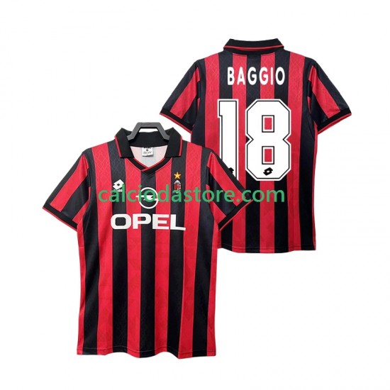 Maglia AC Milan BAGGIO 18 1995 1996 Retro Gara Home Uomo MC Maglia AC Milan BAGGIO 18 1995 1996 Retro Gara Home Uomo MC