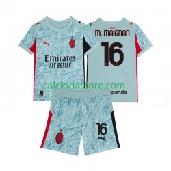 Maglia Portiere AC Milan Mike Maignan 16 Gara Home Completo Bambino 2-13 Anni 2025-2026 MC