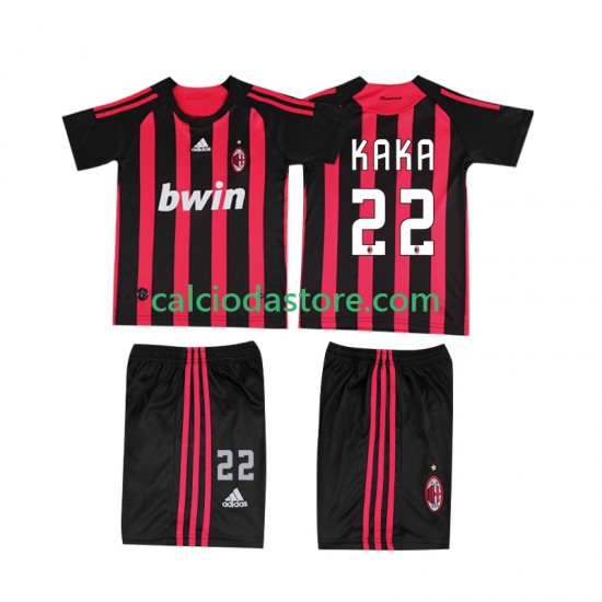 Maglia AC Milan KAKA 22 2009 Retro Gara Home Completo Bambino 2-13 Anni 2008 MC