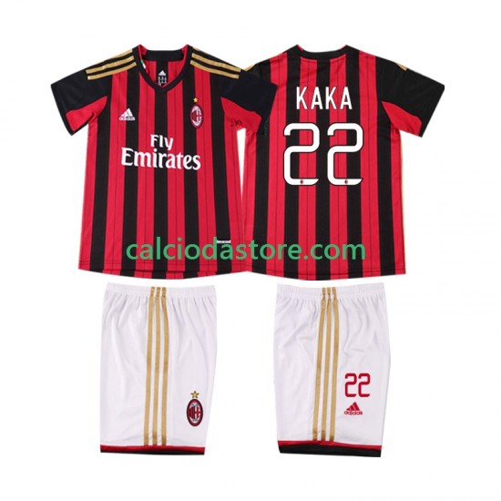 Maglia AC Milan KAKA 22 2013 2014 Retro Gara Home Completo Bambino 2-13 Anni MC