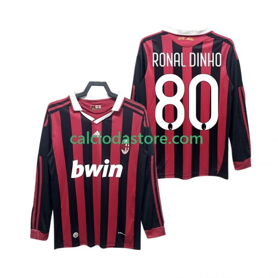 Maglia AC Milan RONALDINHO 80 2009 Retro Gara Home Uomo 2010 ML